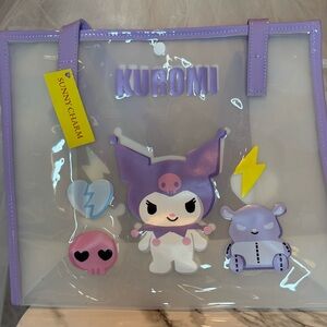 Kuromi Clear Tote Bag with Purple Accents